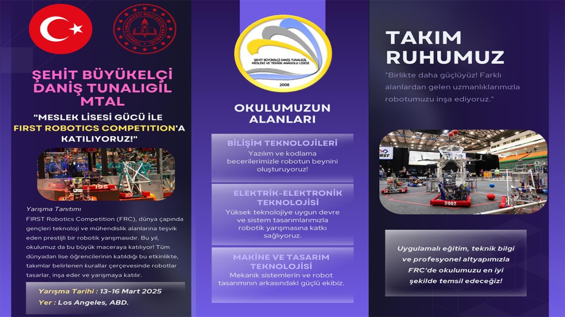 FRC Robot Yarışmasına katılıyoruz.